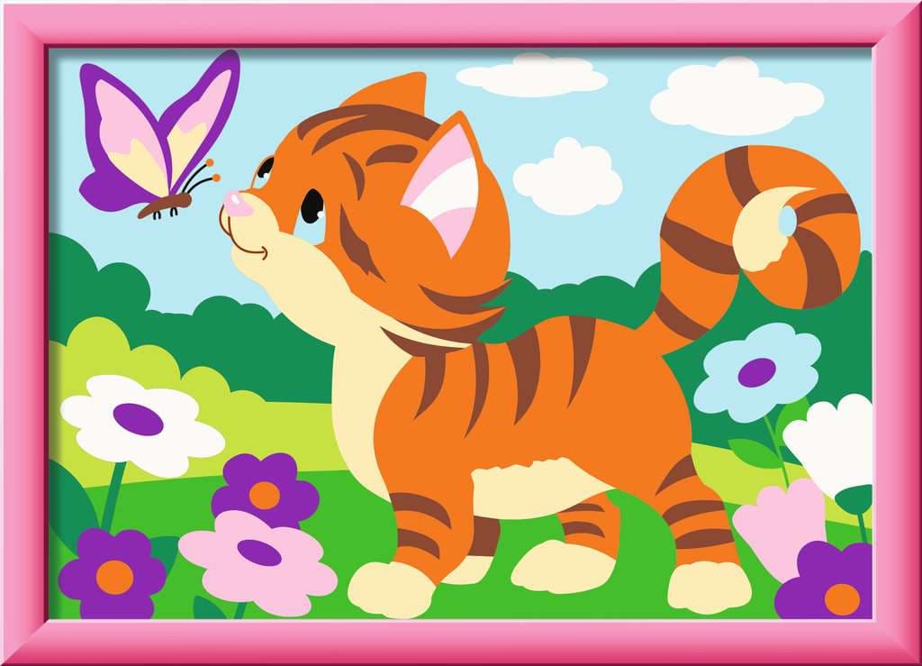 Ravensburger CreArt, Malen nach Zahlen Kinder - Kätzchen im Garten