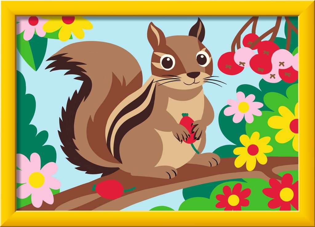 Ravensburger CreArt - Malen nach Zahlen Kinder - Streifenhörnchen