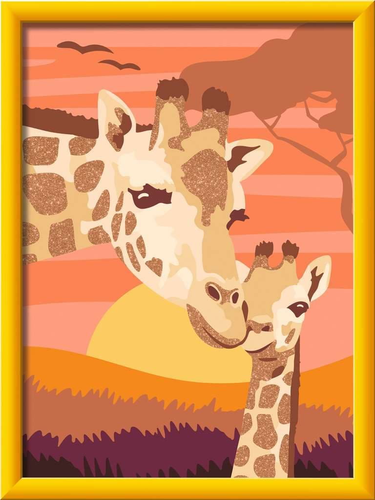 Ravensburger CreArt - Malen nach Zahlen Kinder - Giraffe mit Baby