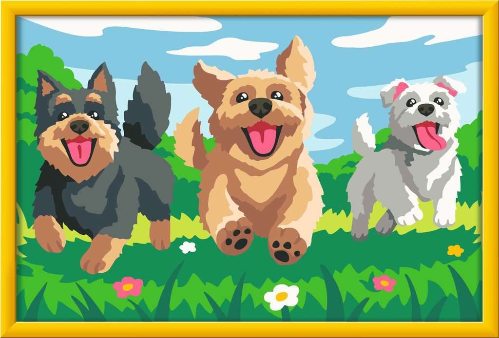 Ravensburger CreArt, Malen nach Zahlen Kinder - Pfotenfreunde