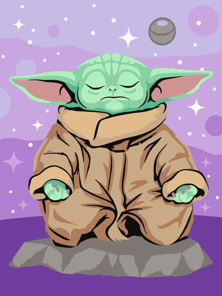 Ravensburger CreArt, Malen nach Zahlen Adults Trend - Star Wars Meditierender Grogu