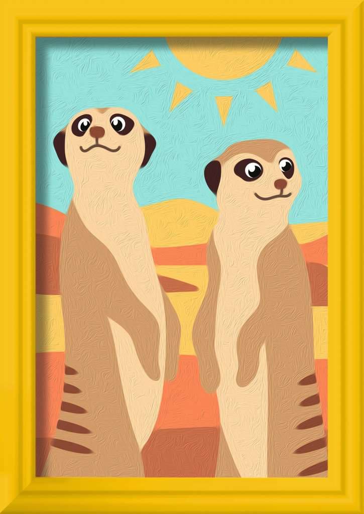 Ravensburger CreArt, Malen nach Zahlen Kinder - Neugierige Erdmännchen