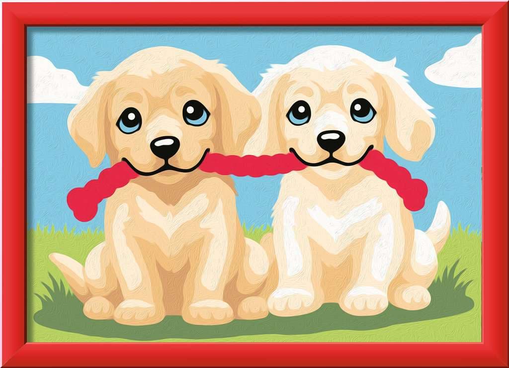 Ravensburger CreArt, Malen nach Zahlen Kinder - Spielende Hunde