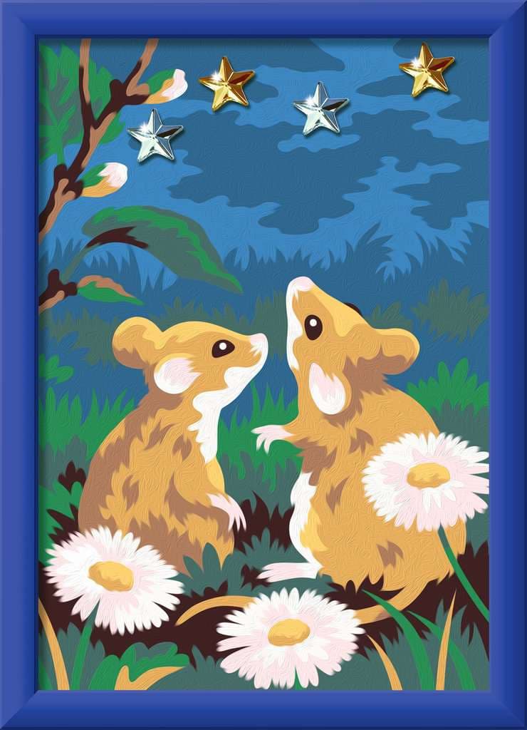Ravensburger CreArt, Malen nach Zahlen Kinder - Sternenklare Mäusenacht