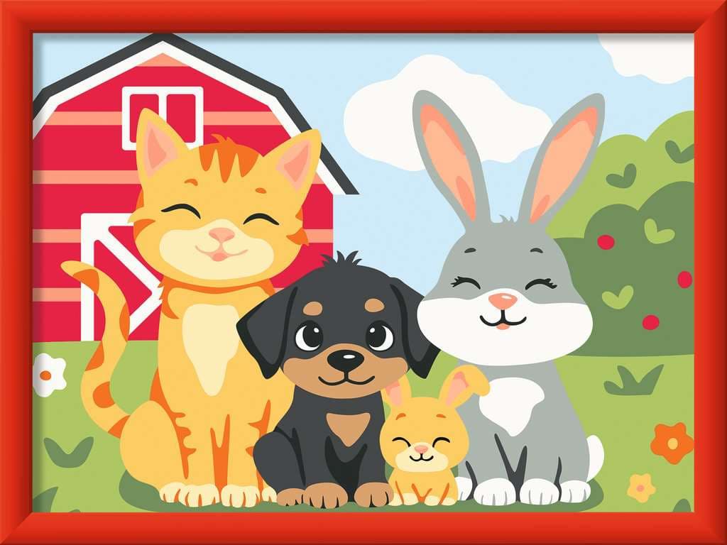 Ravensburger CreArt, Malen nach Zahlen Kinder - Pfotenbande