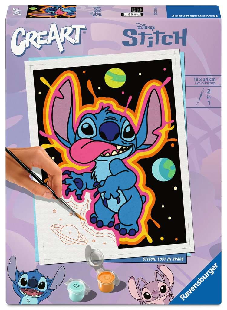 Ravensburger CreArt, Malen nach Zahlen Adults Trend - Disney Stitch: Verloren im All