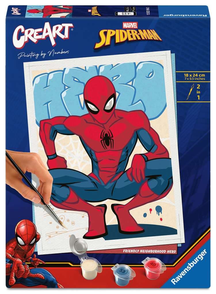 Ravensburger CreArt, Malen nach Zahlen Adults Trend Marvel Der ultimative Spider-Man - Held der Nachbarschaft