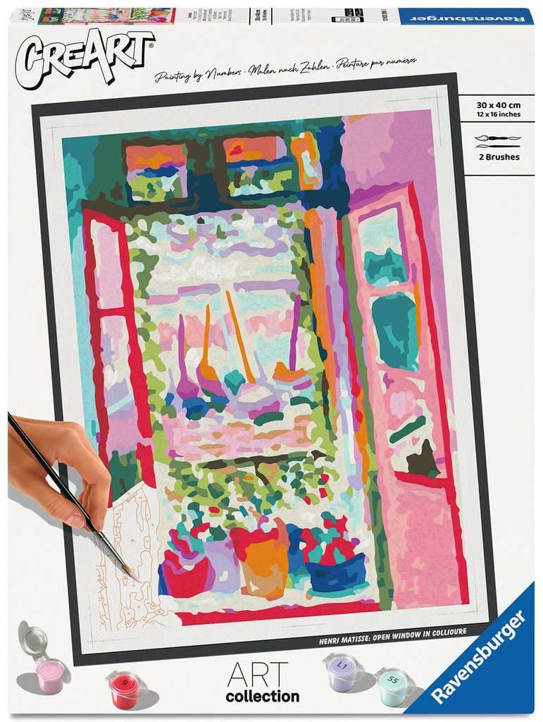 Ravensburger CreArt, Malen nach Zahlen Art Collection - Henri Matisse: Offenes Fenster in Collioure