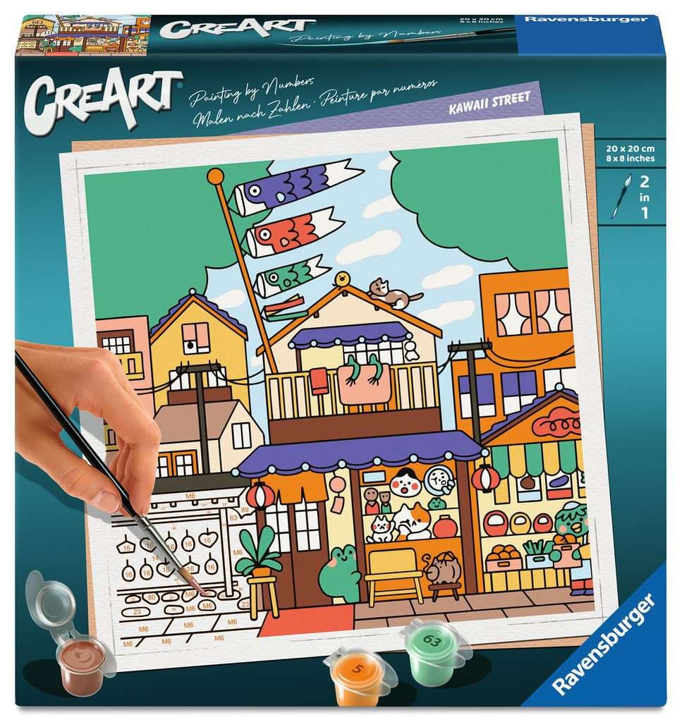Ravensburger CreArt, Malen nach Zahlen Adults Trend - Kawaii Straße