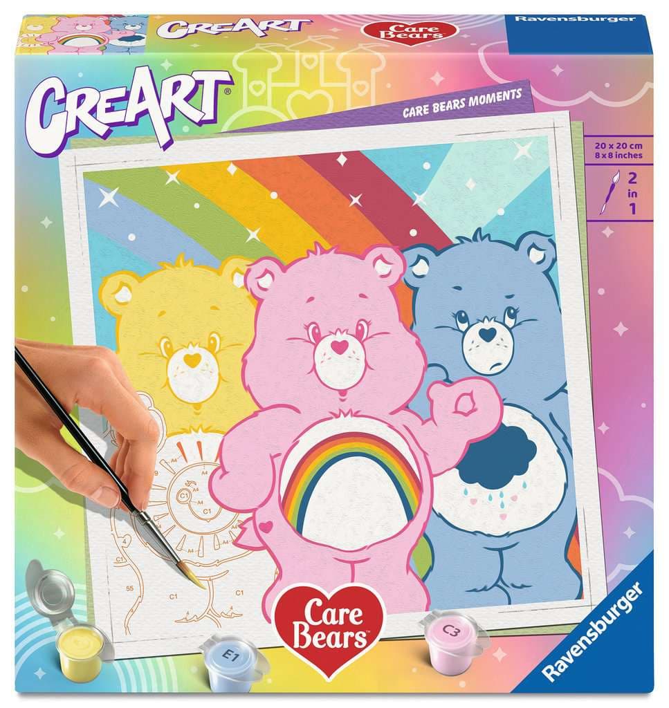 Ravensburger CreArt, Malen nach Zahlen Adults Trend Care Bears - Glücksbärchi-Momente