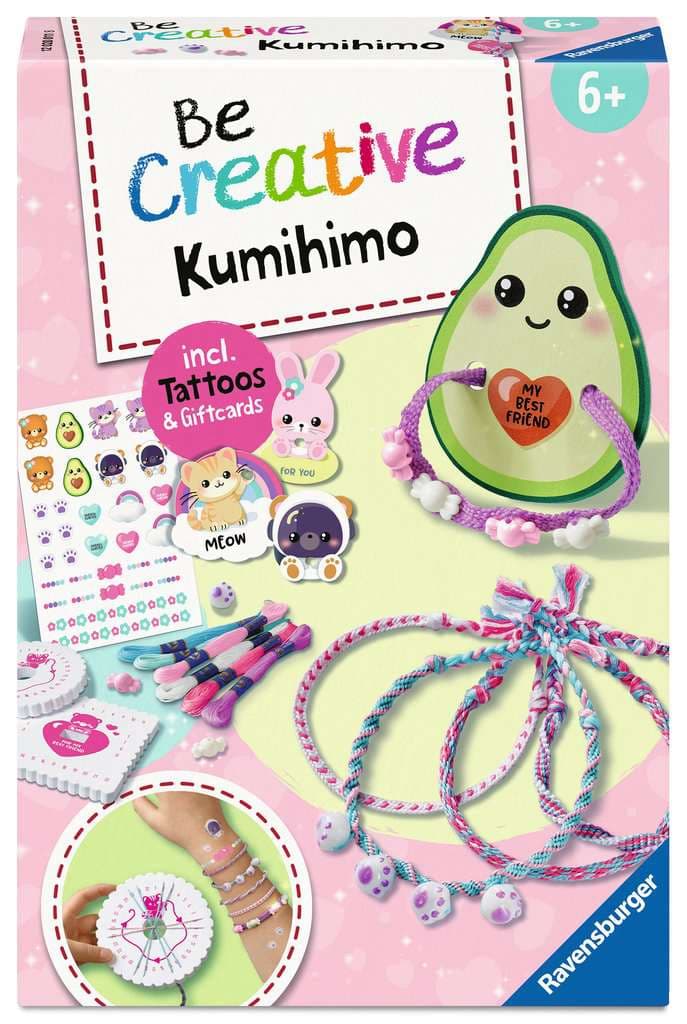 Ravensburger Beschäftigung - BeCreative Midi - Freundschaftsbändchen Kumihimo & Tattoos Kawaii