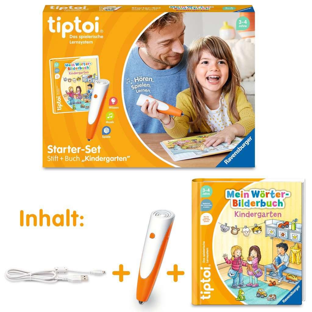 Ravensburger tiptoi - Starter-Set Stift und Wörter-Bilderbuch Kindergarten- Lernsystem für Kinder ab 3 Jahren