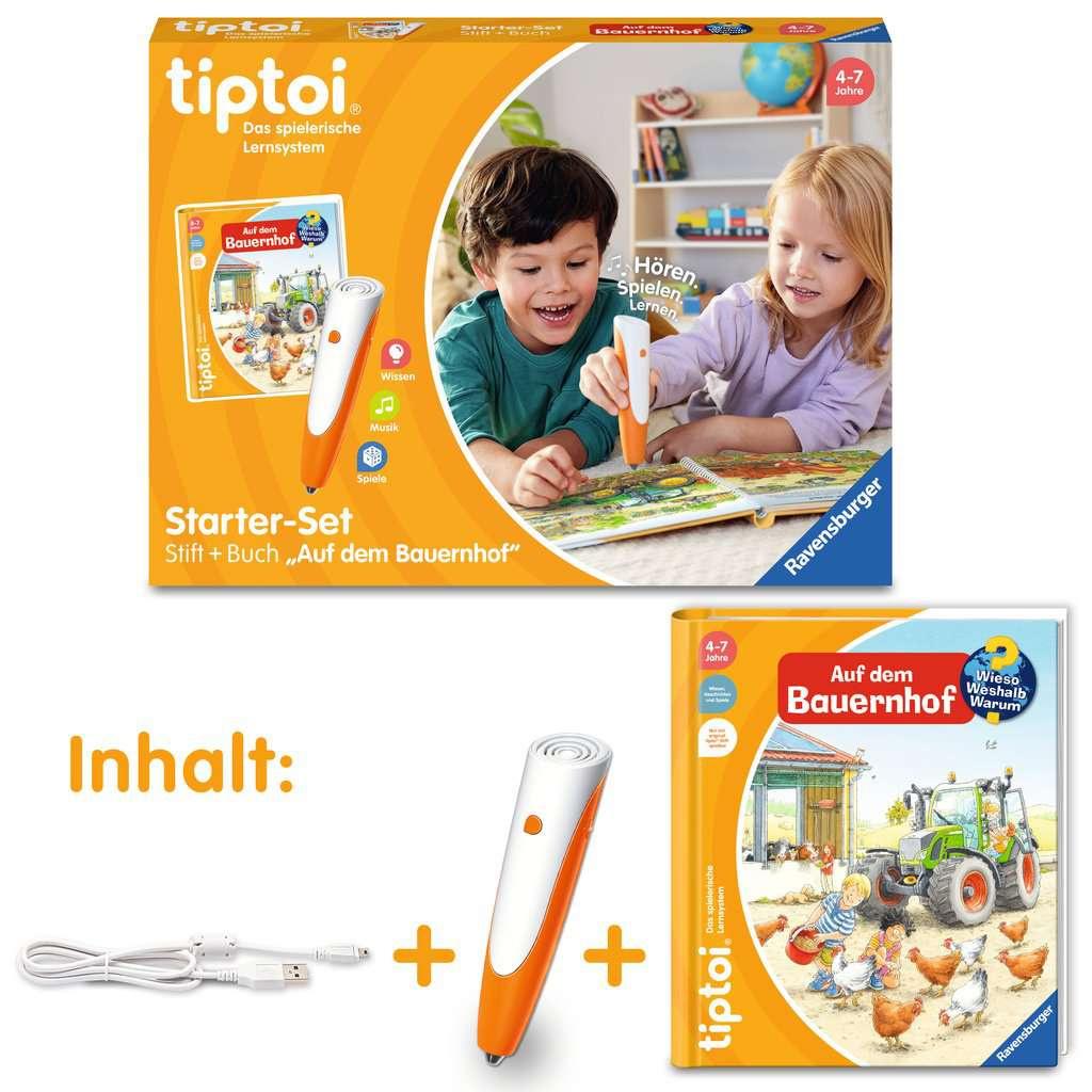 Ravensburger tiptoi - Starter-Set - Stift und Bauernhof-Buch - Lernsystem für Kinder ab 4 Jahren