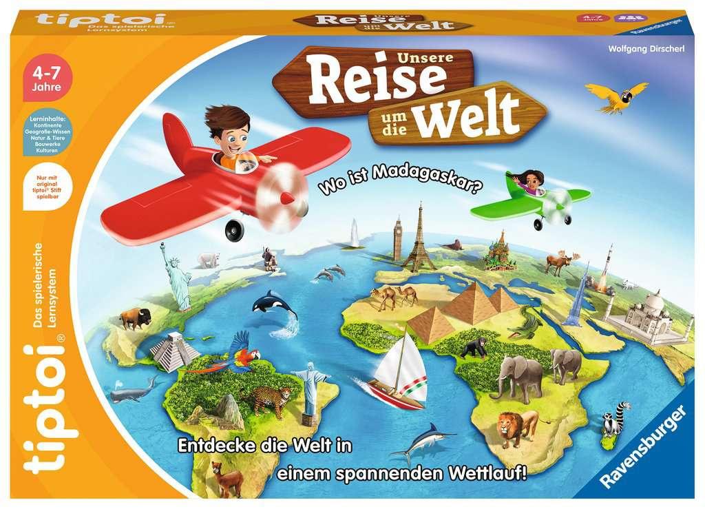 Ravensburger tiptoi - Spiel - Unsere Reise um die Welt - Lernspiel ab 4 Jahren, lehrreiches Geografiespiel