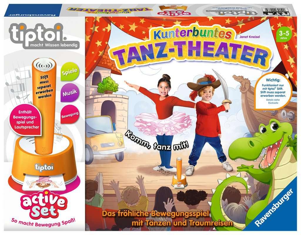 Ravensburger tiptoi - Spiel ACTIVE Set Kunterbuntes Tanz-Theater, Bewegungsspiel ab 3 Jahren