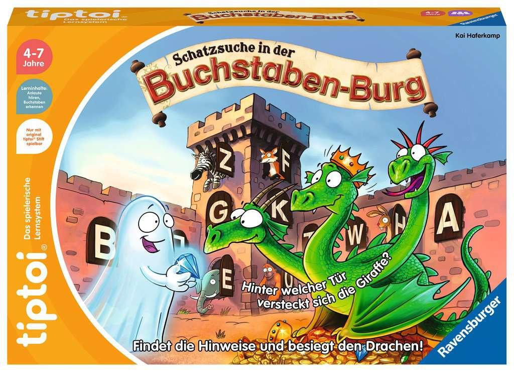 Ravensburger tiptoi - Spiel - Schatzsuche in der Buchstabenburg, Spiel für Kinder von 4-7 Jahren, für 1-4 Spieler