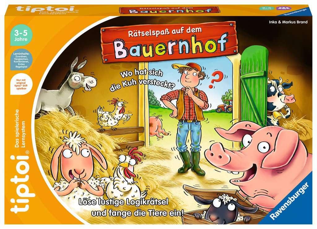 Ravensburger tiptoi - Spiel Rätselspaß auf dem Bauernhof - Lernspiel, lehrreiches Logikspiel für Jungen und Mädchen