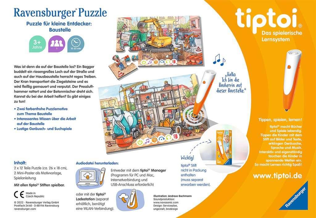 Produktbild Ravensburger tiptoi - Puzzle Puzzle für kleine Entdecker: Baustelle, Puzzle für Kinder ab 3 Jahren, für 1 Spieler 2 von 7