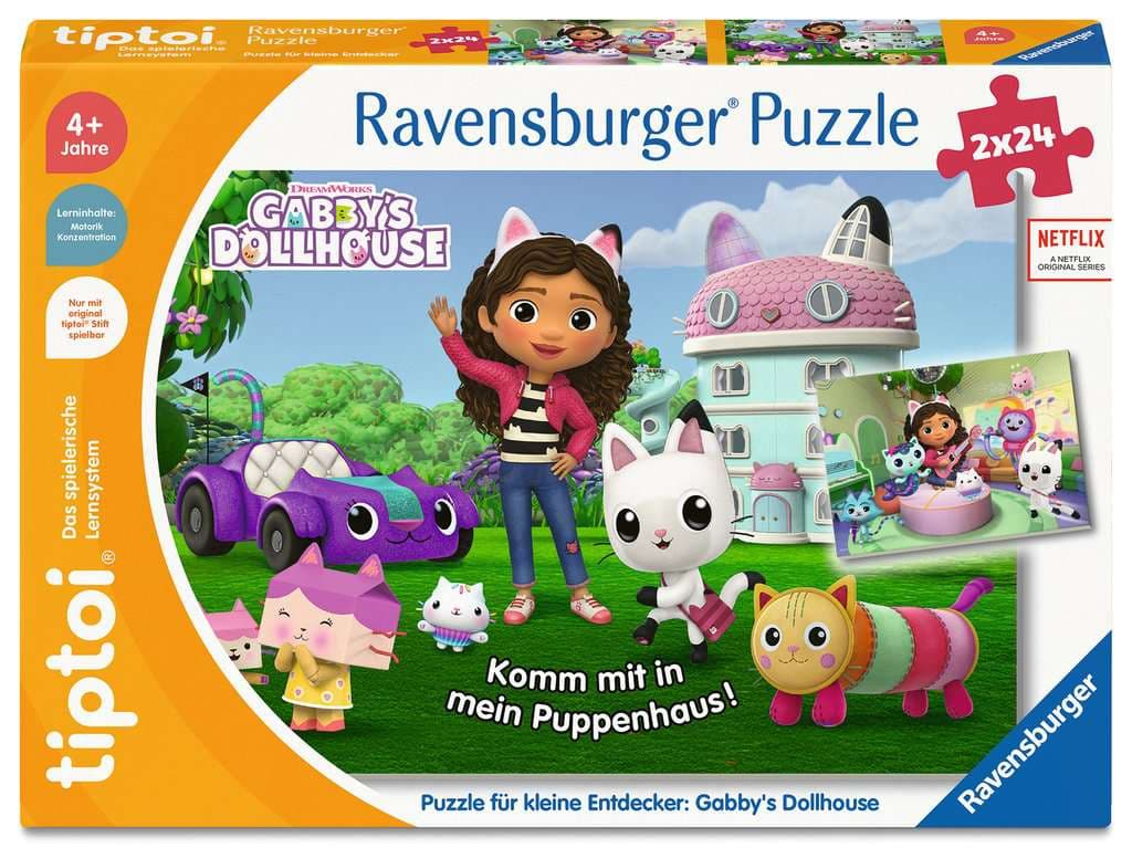Ravensburger tiptoi Puzzle für kleine Entdecker Gabby’s Dollhouse - 2x24 Teile