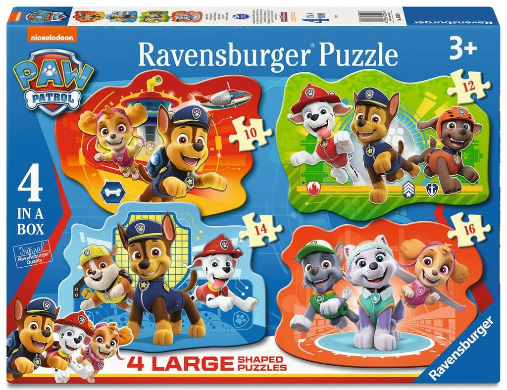 Ravensburger Puzzle - Ravensburger Kinderpuzzle 03028 - Helden mit Fell -  4 Large Shaped PAW Patrol Puzzle 