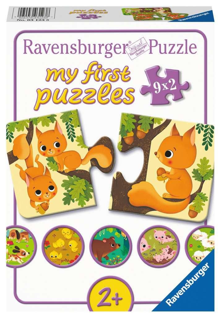 Ravensburger Puzzle - Tiere und ihre Kinder - 9x2 Teile my first Puzzle für Kinder ab 2 Jahren