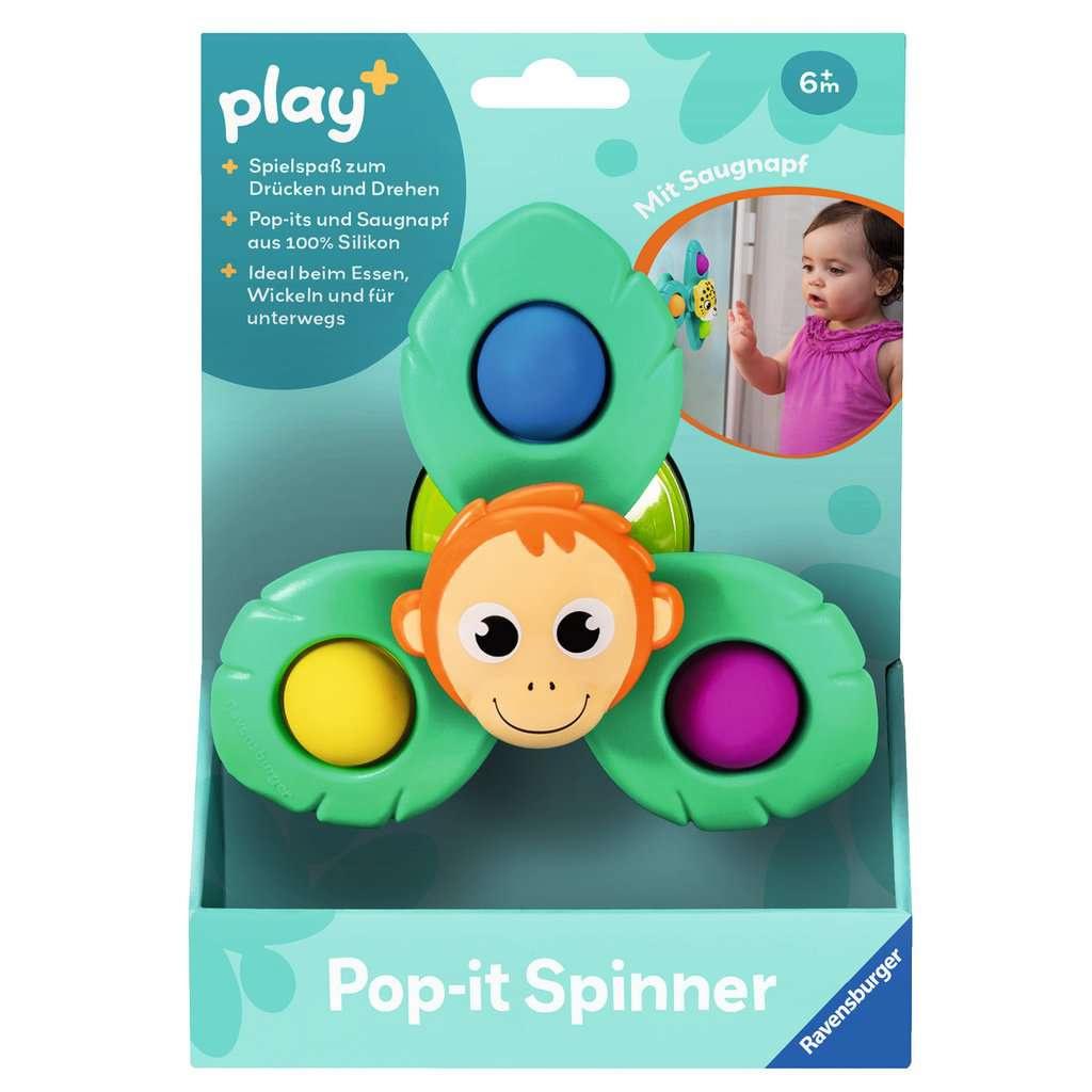 Ravensburger 4867 play+ Pop-it Spinner: Affe, Saugnapf-Spielzeug, Silikon-Spielzeug, Baby-Spielzeug ab 6 Monate