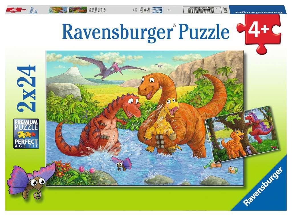 Ravensburger Puzzle - Spielende Dinos, 2x24 Teile