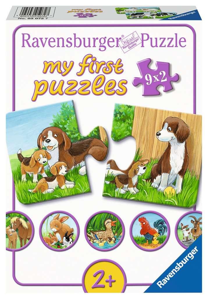 Ravensburger Puzzle - Tierfamilien auf dem Bauernhof, 9 x 2 Teile