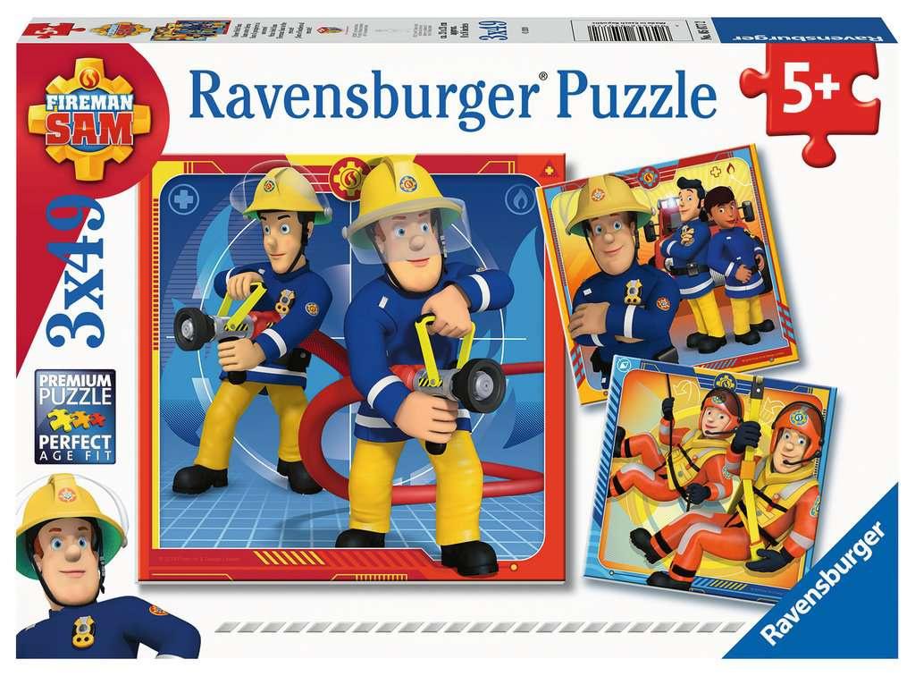 Ravensburger Puzzle - Feuerwehrmann Sam, Unser Held Sam, 3 x 49 Teile