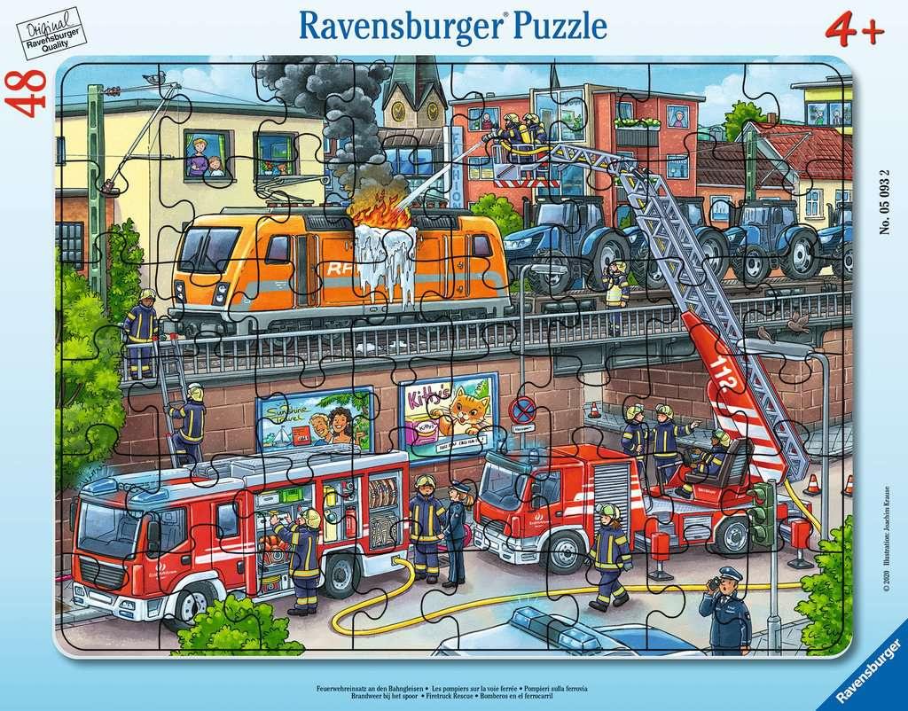 Ravensburger Puzzle - Feuerwehreinsatz an den Bahngleisen, 48 Teile