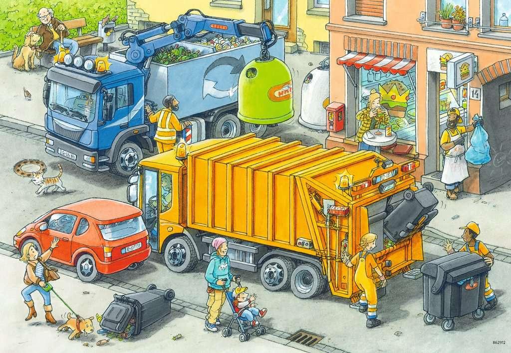 Produktbild Ravensburger Puzzle - Müllabfuhr und Abschleppwagen, 2 x 24 Teile 3 von 3