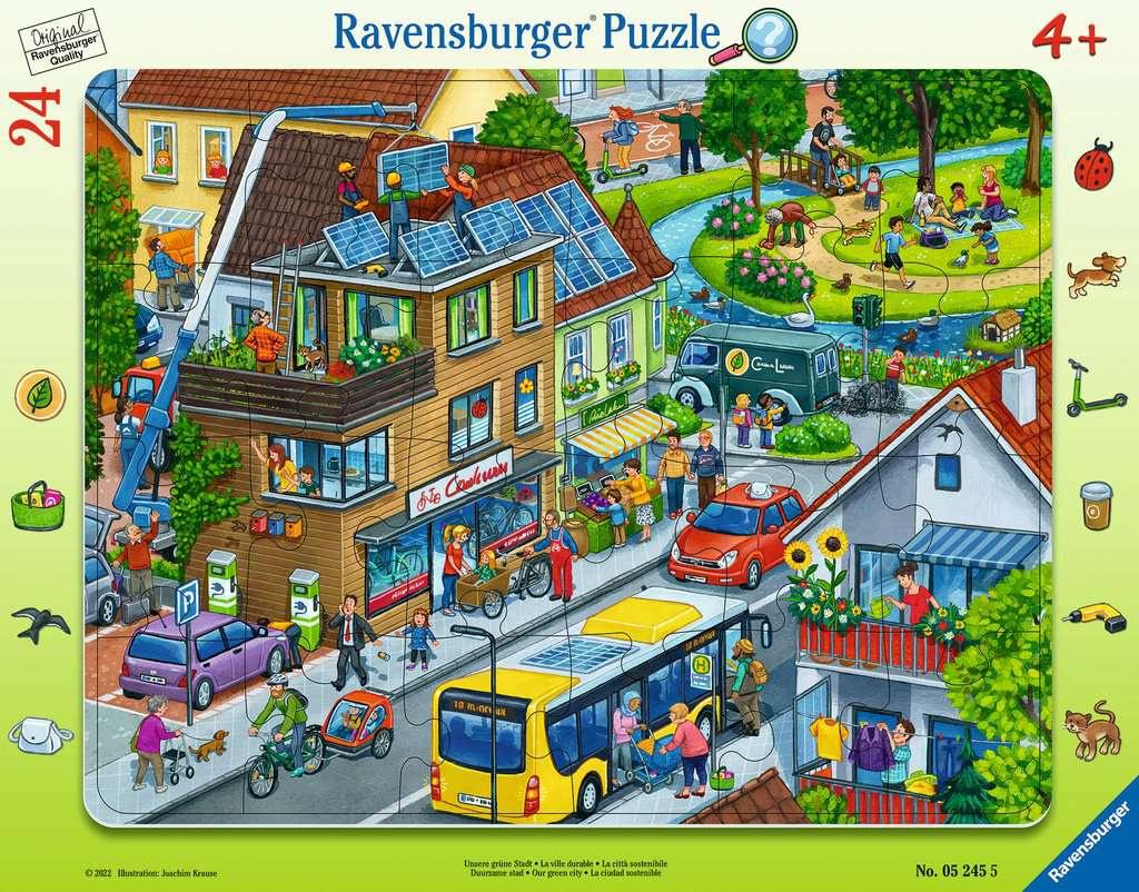 Ravensburger Puzzle - Unsere grüne Stadt - 24 Teile Rahmenpuzzle für Kinder ab 4 Jahren mit Suchspiel