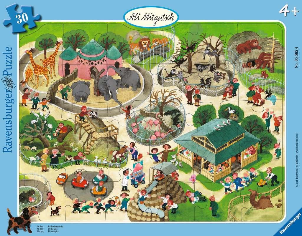 Ravensburger Puzzle - Ali Mitgutsch: Im Zoo - 30-48 Teile Rahmenpuzzle für Kinder ab 4 Jahren