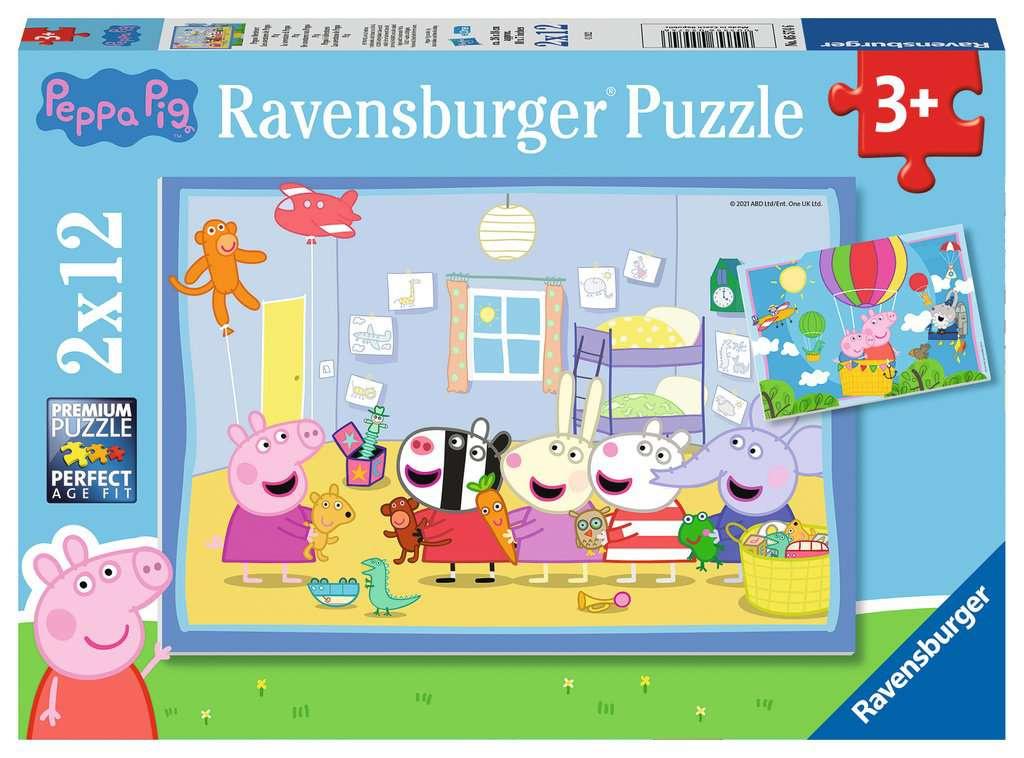 Ravensburger Puzzle - Peppas Abenteuer - 2x12 Teile Peppa Pig Puzzle für Kinder ab 3 Jahren