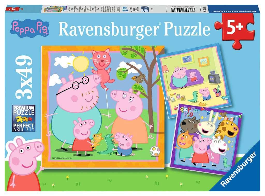 Ravensburger Puzzle - Peppas Familie und Freunde - 3x49 Teile Peppa Pig Puzzle für Kinder ab 5 Jahren