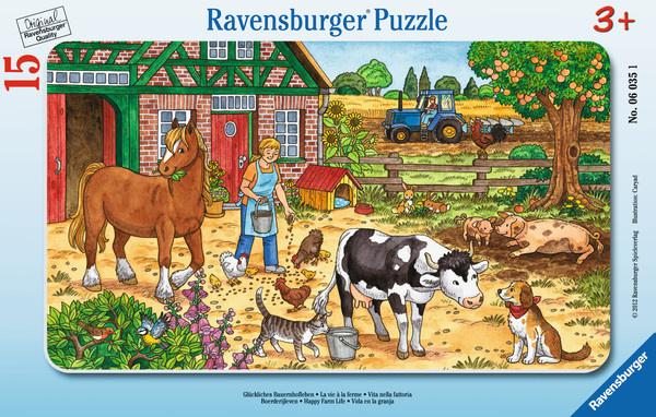 Ravensburger Rahmenpuzzle - Glückliches Bauernhofleben, 15 Teile