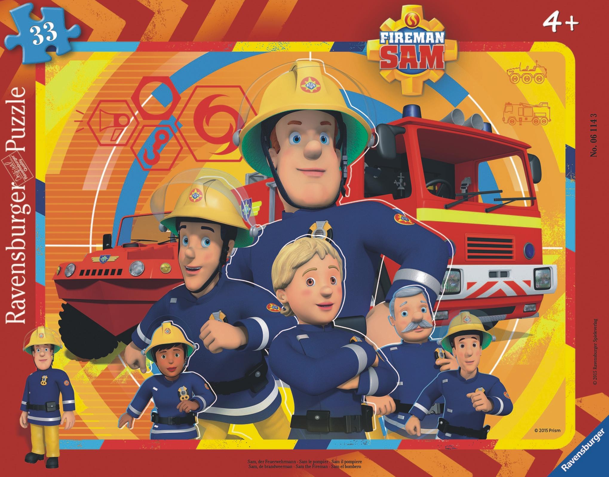 Ravensburger Puzzle - Rahmenpuzzle - Sam, der Feuerwehrmann, 33 Teile
