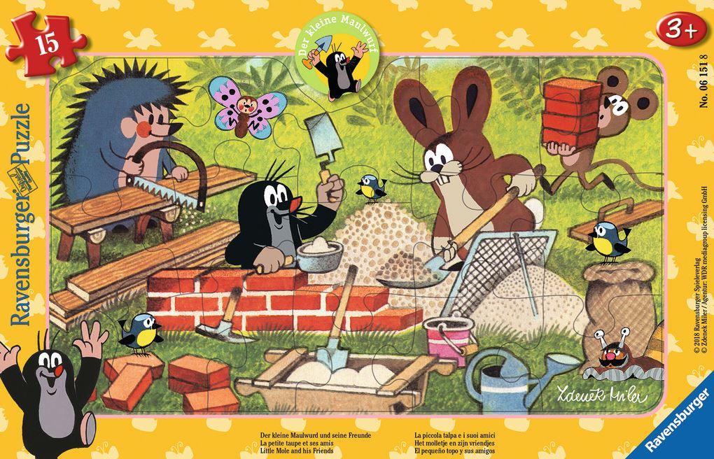 Ravensburger Puzzle - Der Maulwurf, Der kleine Maulwurf und seine Freunde, 15Teile