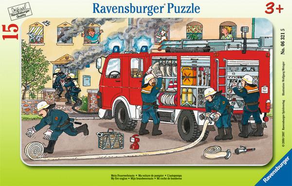 Ravensburger Puzzle - Rahmenpuzzle - Mein Feuerwehrauto, 15 Teile