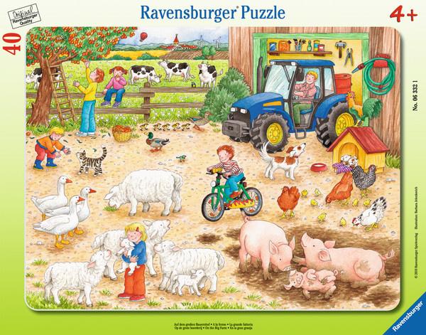 Ravensburger Puzzle - Rahmenpuzzle - Auf dem großen Bauernhof, 40 Teile