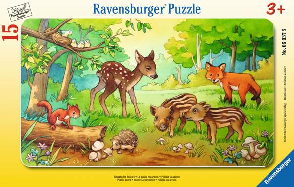 Ravensburger Rahmenpuzzle - Tierkinder des Waldes, 15 Teile