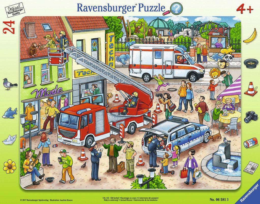 Ravensburger Puzzle - Rahmenpuzzle - 110, 112 - Eilt herbei, 24 Teile