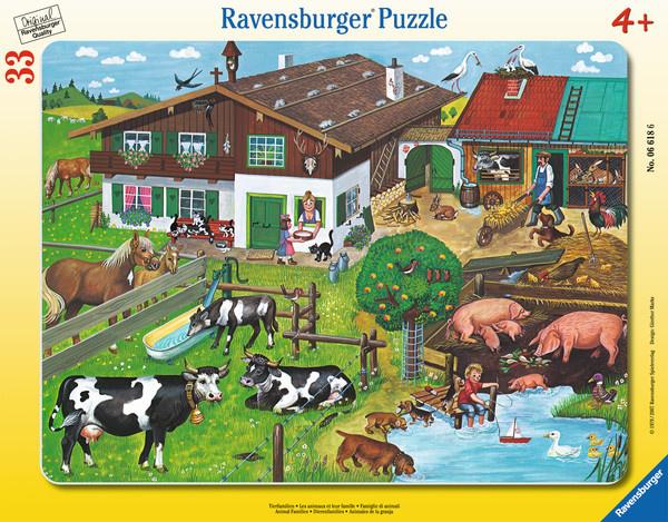 Ravensburger Puzzle - Rahmenpuzzle - Tierfamilien, 33 Teile