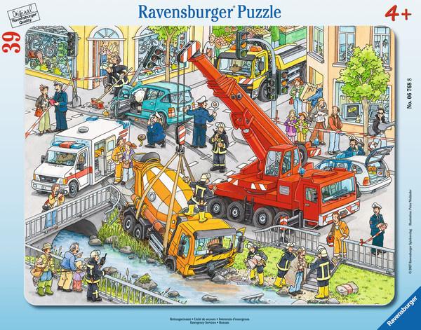 Ravensburger Puzzle - Rahmenpuzzle - Rettungseinsatz, 39 Teile