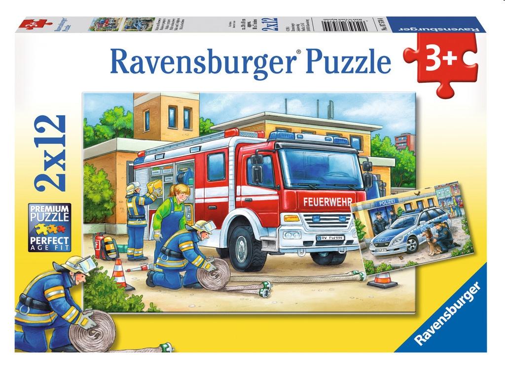 Ravensburger Puzzle - Polizei und Feuerwehr, 2x12 Teile