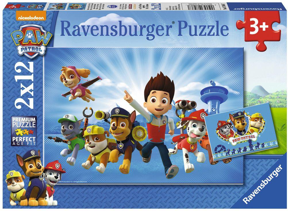 Ravensburger Puzzle - Ryder und Paw Patrol, 2 x 12 Teile