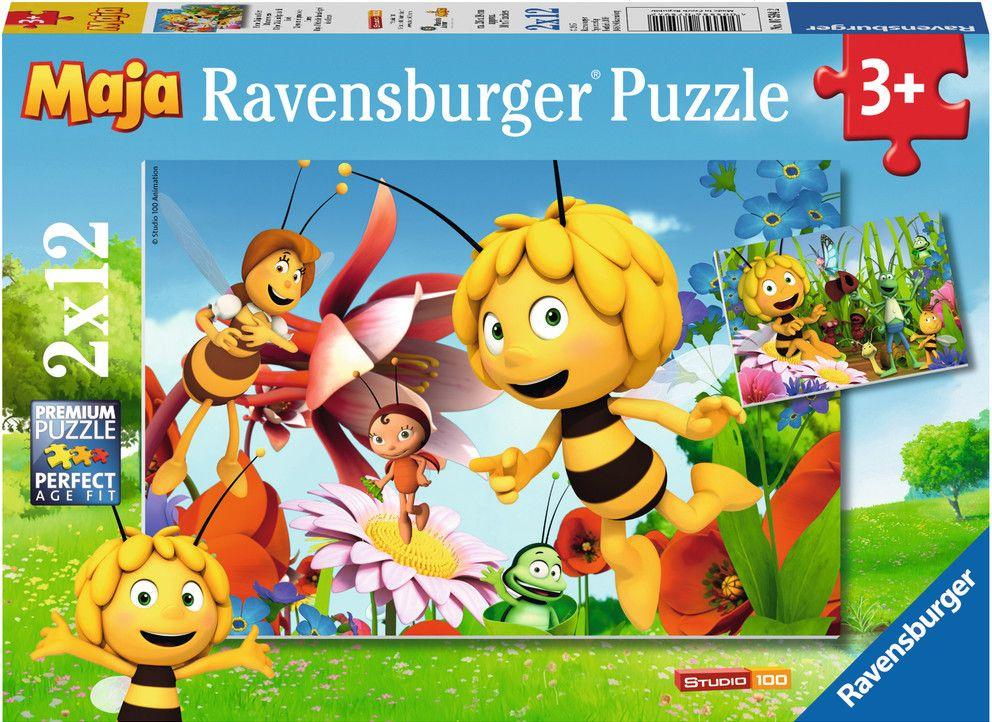 Ravensburger Puzzle - Biene Maja auf der Blumenwiese, 2x12 Teile