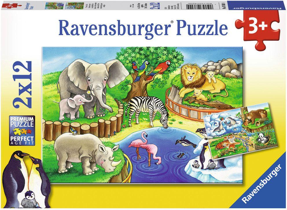 Ravensburger Puzzle - Tiere im Zoo, 2x12 Teile