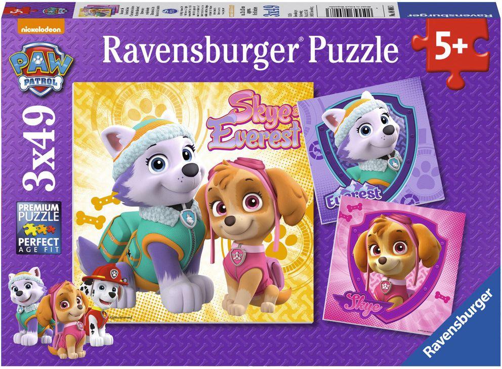 Ravensburger Puzzle - Paw Patrol: Skye und Everest, 3 x 49 Teile