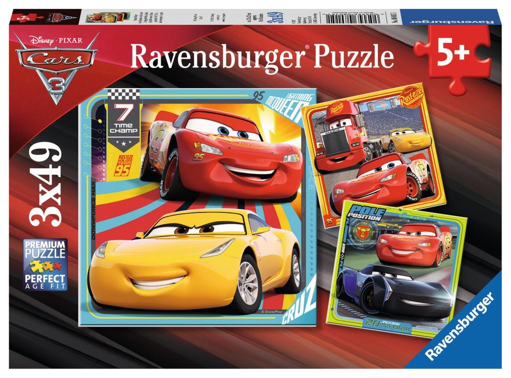 Ravensburger Puzzle - Cars 3 - Bunte Flitzer, 3 x 49 Teile